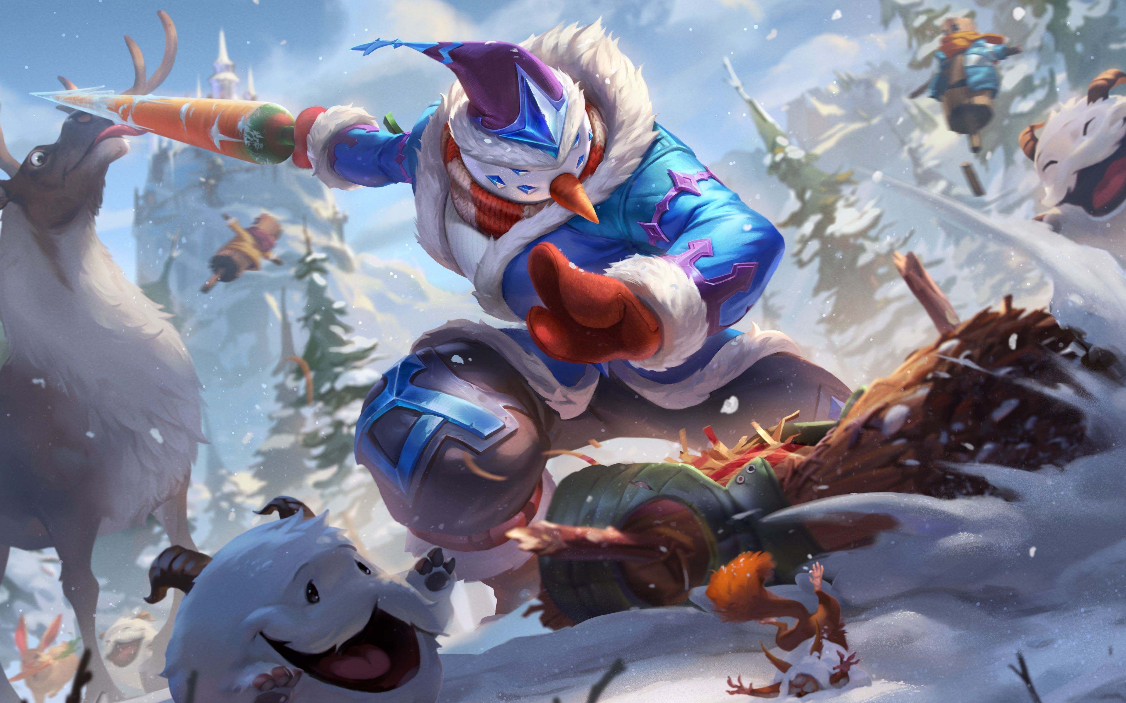 Download 3840x2400 Wallpaper Snowman Master Yi Online Game 2018