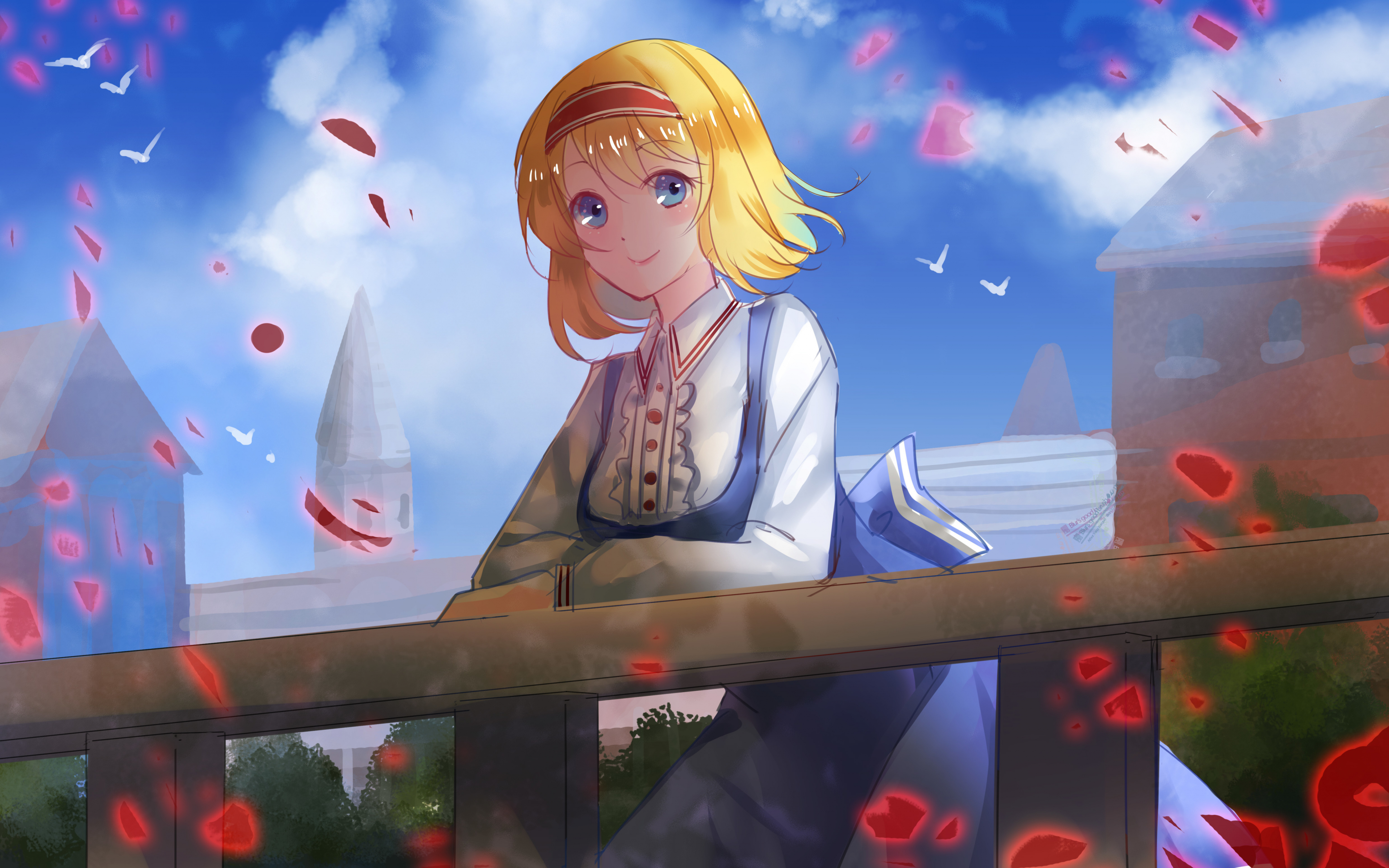 Download 3840x2400 wallpaper cute, touhou, alice margatroid, anime girl