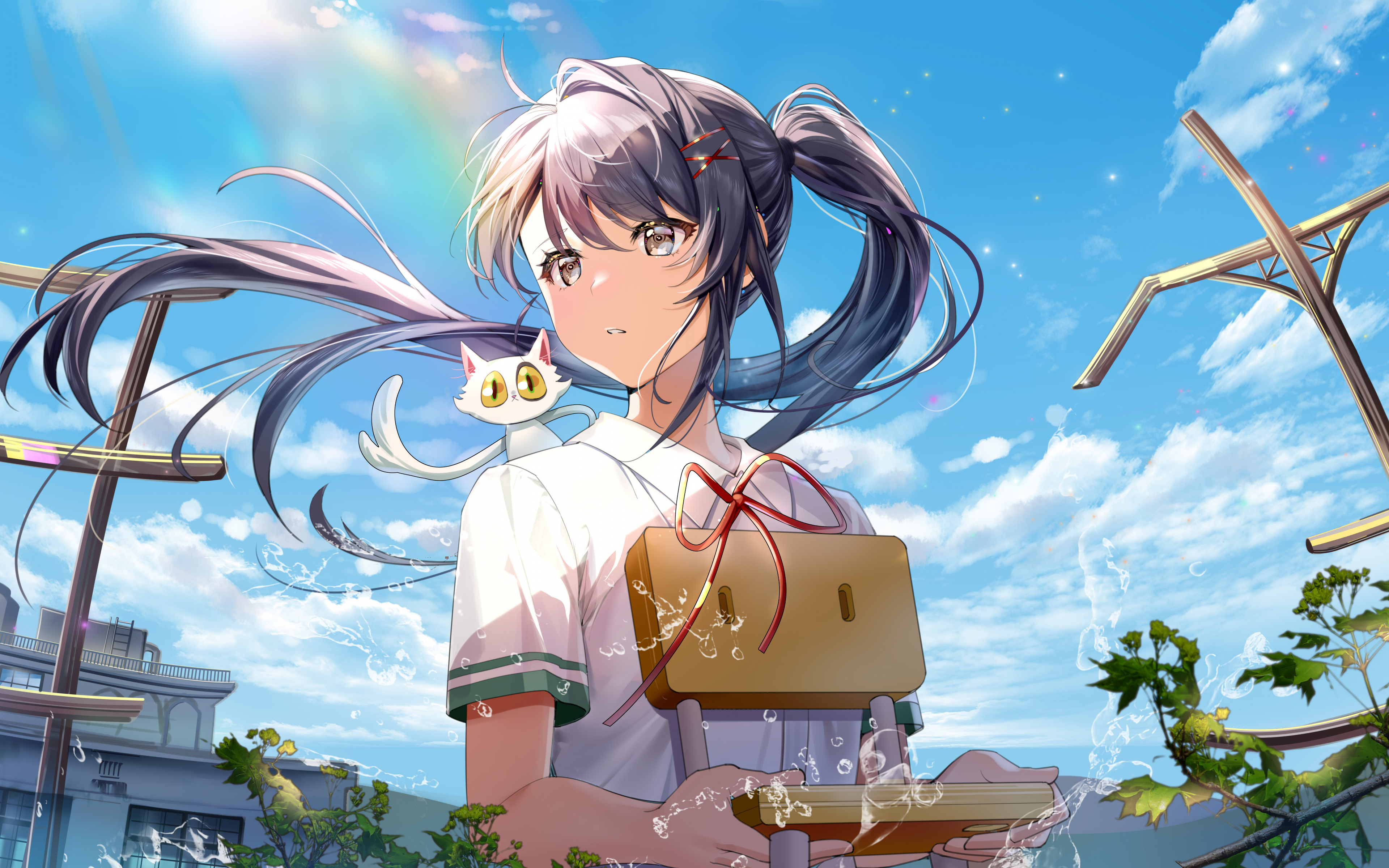 Anime Girl Enjoying Sunset Wallpaper, HD Anime 4K Wallpapers, Images and  Background - Wallpapers Den