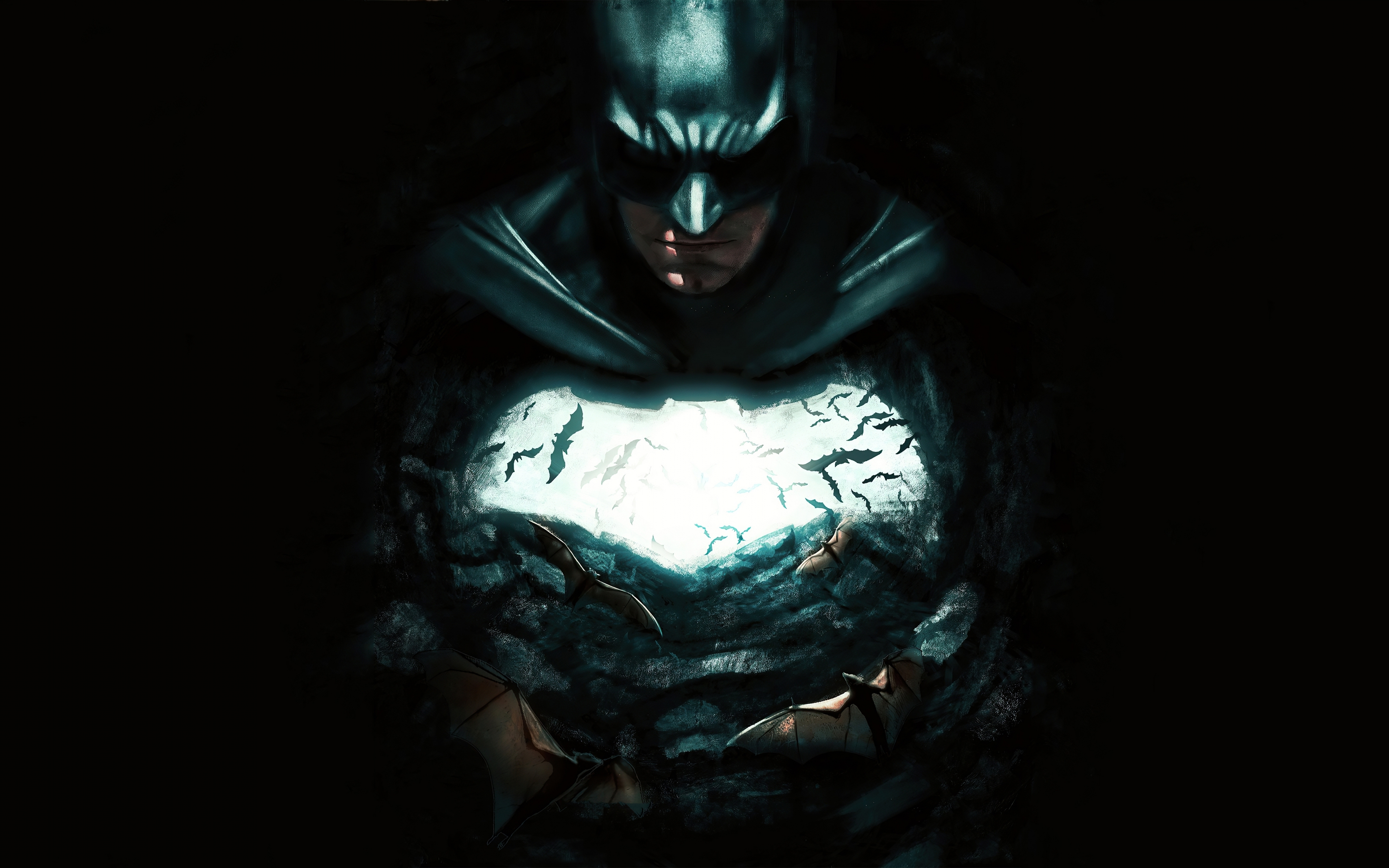 Download 3840x2400 wallpaper batman, dark, bat cave, 2020 art, 4k