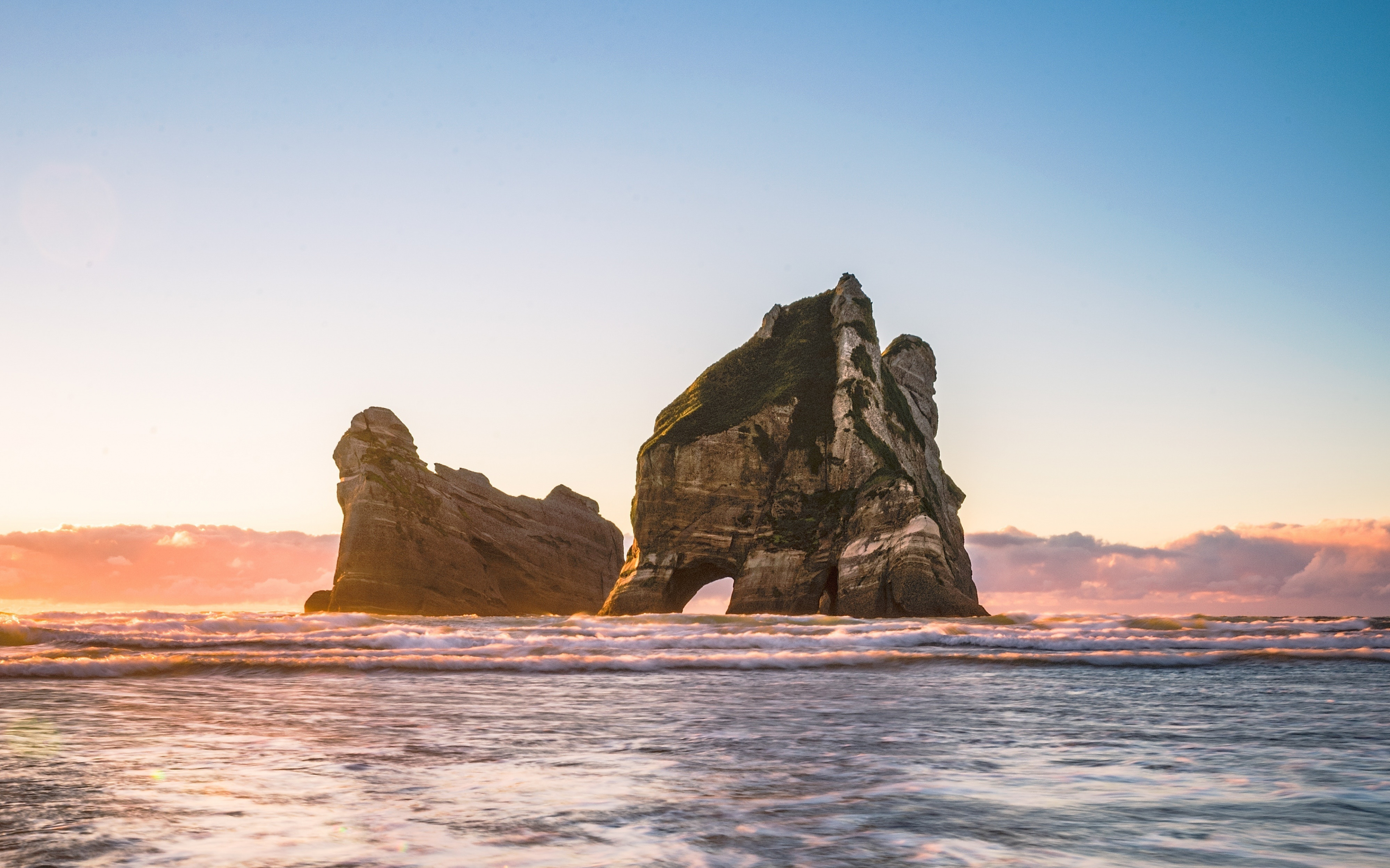 Download 3840x2400 Wallpaper Wharariki Beach Arch Nature Sunset 4k Ultra Hd 16 10 Widescreen 3840x2400 Hd Image Background