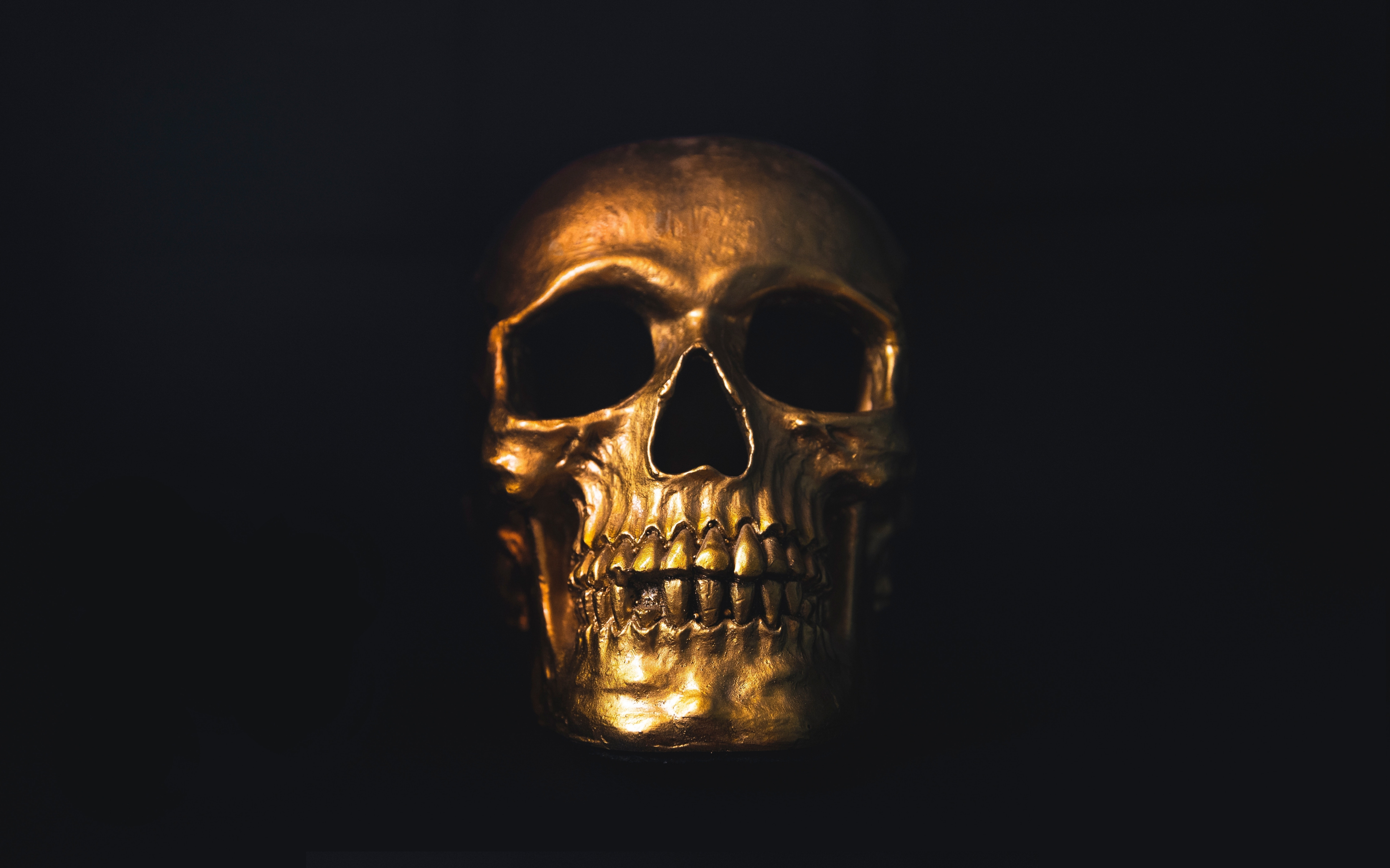 Download 3840x2400 wallpaper  golden skull minimal 4k  