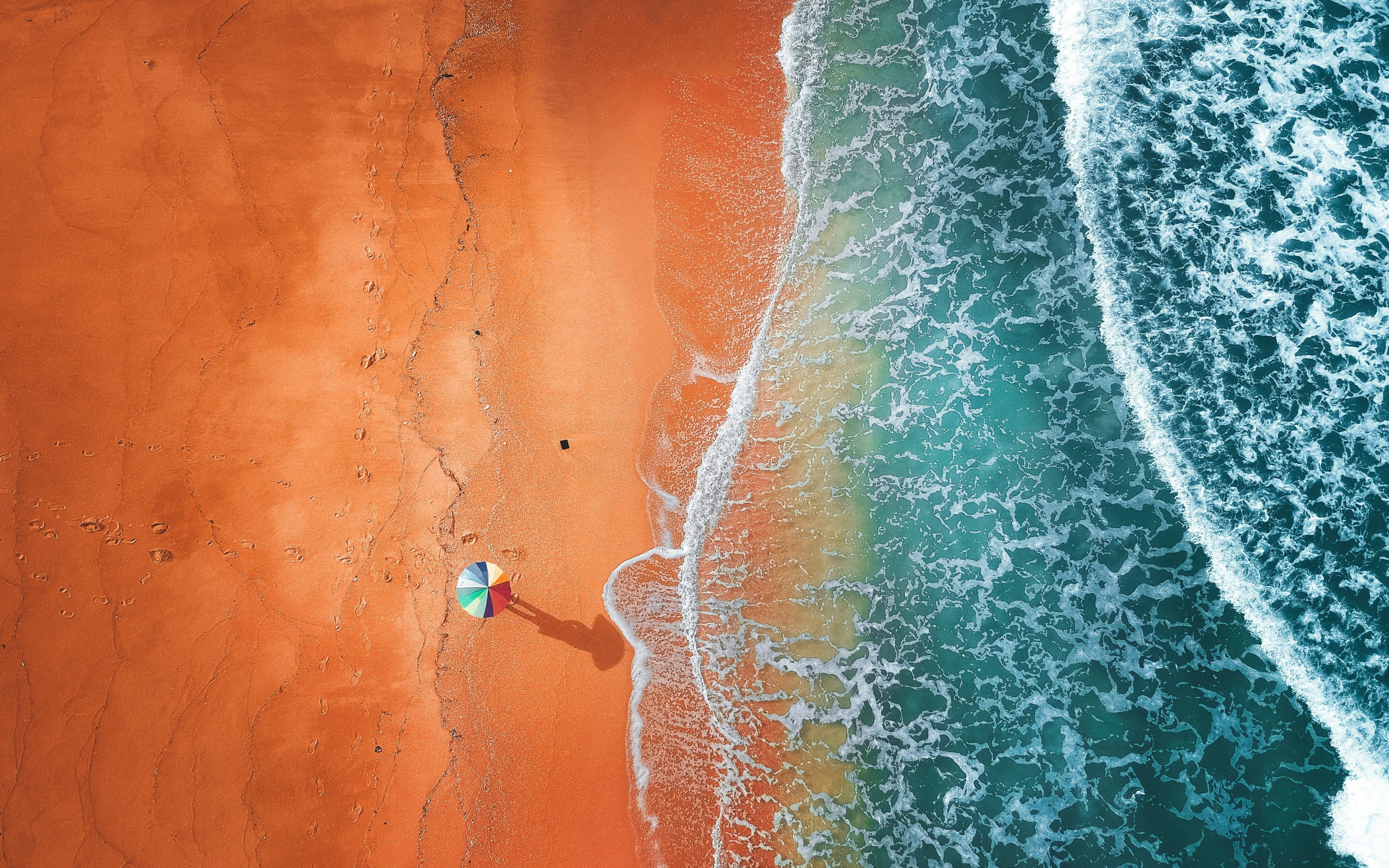 Download wallpaper 3840x2400 beach, drone view, adorable sea-shore 4k  wallaper, 4k ultra hd 16:10 wallpaper, 3840x2400 hd background, 23570