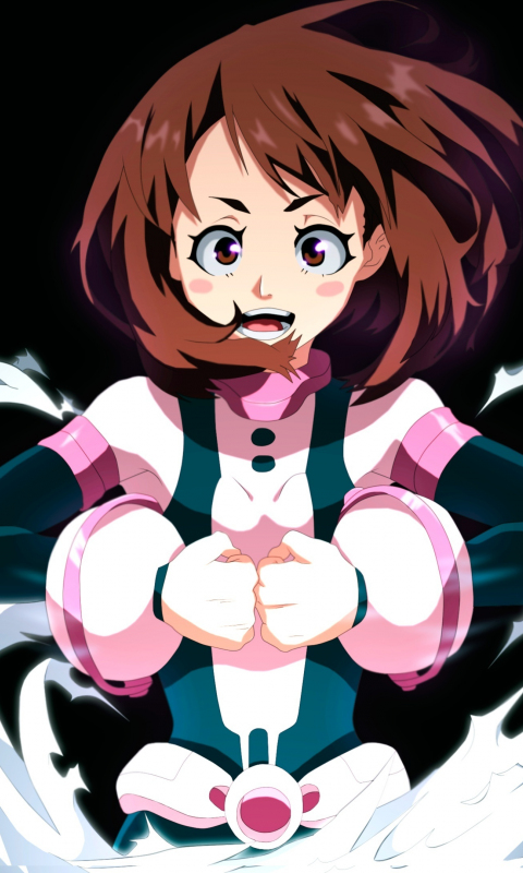 Download wallpaper 480x800 uraraka ochako, artwork, nokia x, x2, xl ...