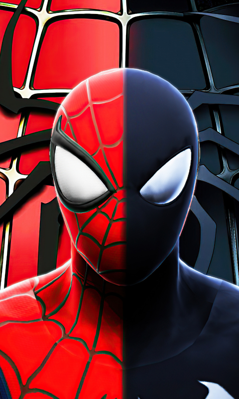 Download wallpaper 480x800 spider-man classic and symbiote, art, nokia ...