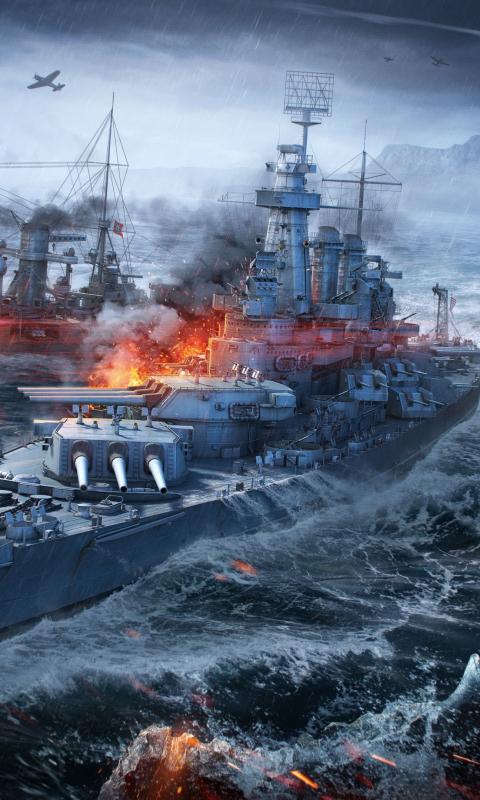Video game, warships, ships, World of Warships, 480x800 wallpaper