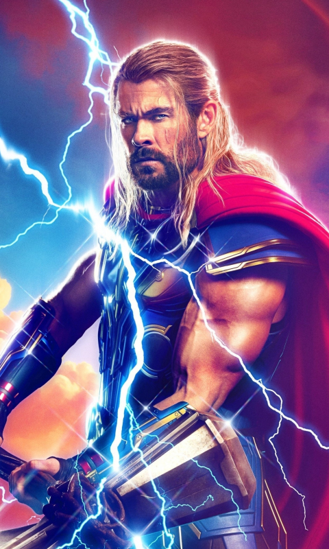 Download wallpaper 480x800 thor: love and thunder, movie poster, 2022, nokia  x, x2, xl, 520, 620, 820, samsung galaxy star, ace, asus zenfone 4, 480x800  hd background, 28282