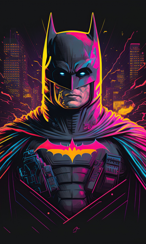 Retrofied batman, superhero, 480x800 wallpaper