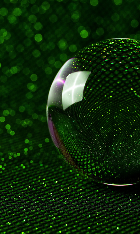Download wallpaper 480x800 sphere, 3d, glass ball, green glitter, nokia x,  x2, xl, 520, 620, 820, samsung galaxy star, ace, asus zenfone 4, 480x800 hd  background, 21120