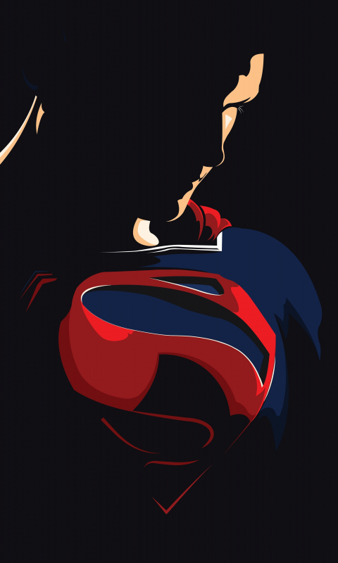 Superman, justice league, minimal and dark, dc comics, 480x800 wallpaper