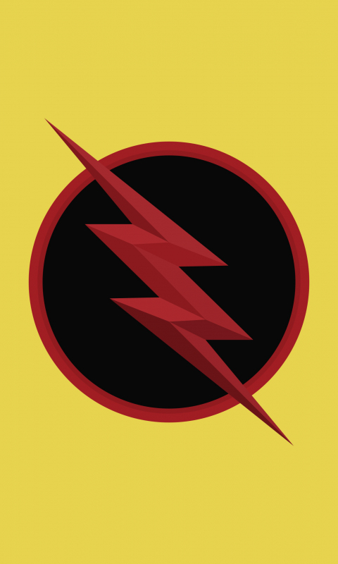 Reverse flash, logo, dc comics, minimal, 480x800 wallpaper