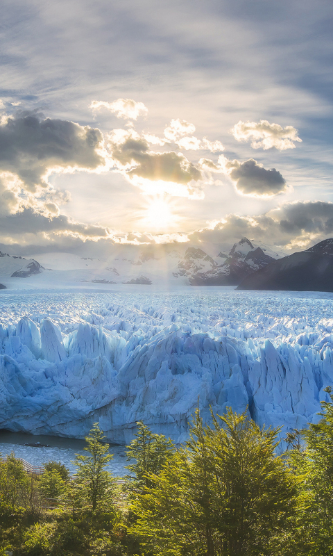 Iceberg, glacier lake, nature, 480x800 wallpaper