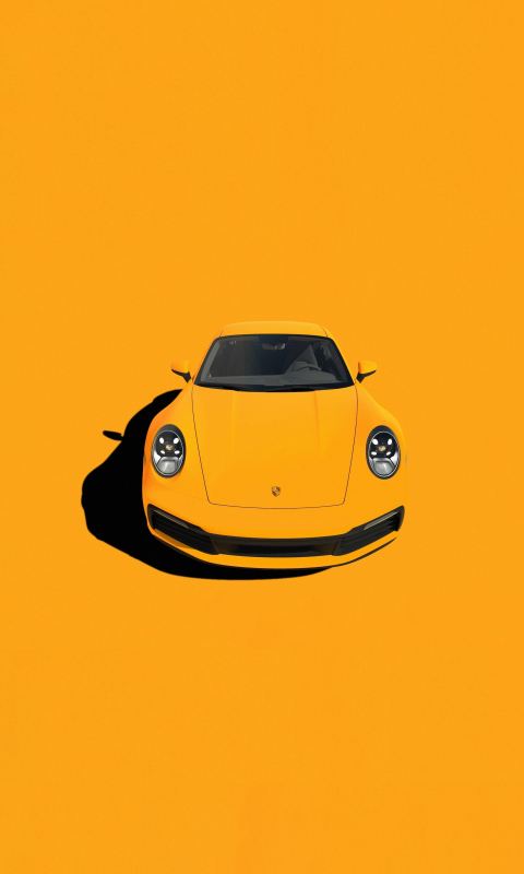 Download wallpaper 480x800 porsche 911, yellow sportcar, minimal, nokia ...