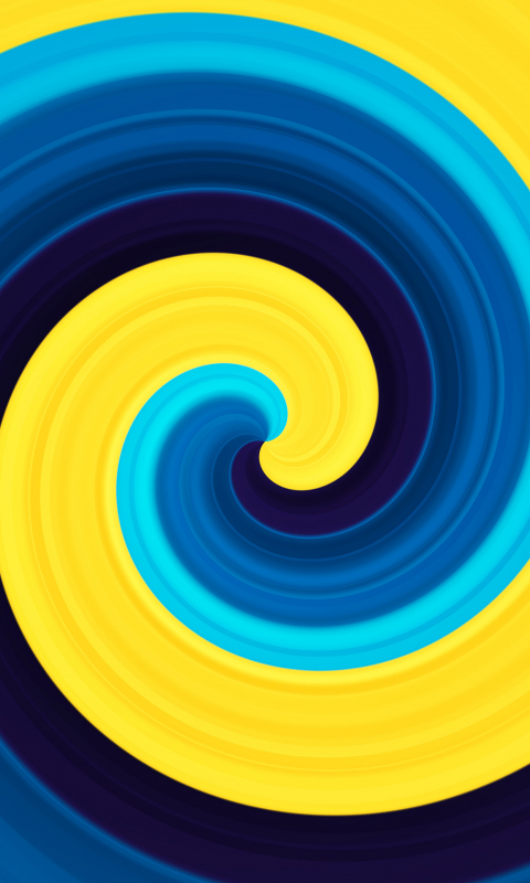 Blue-yellow swirl, abstract, 480x800 wallpaper
