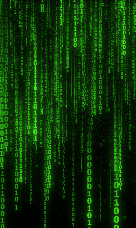 Matrix code, numbers, green, 480x800 wallpaper