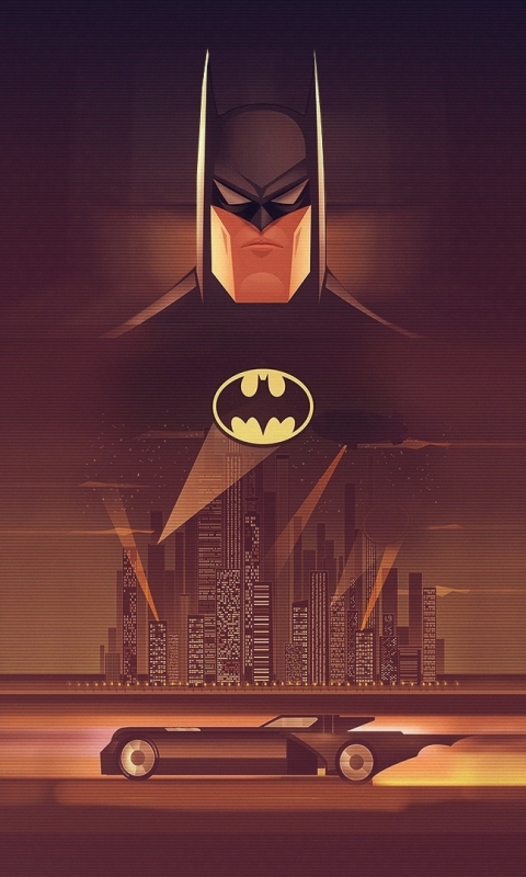 Download batman, cityscape, car, minimal, ride 480x800 wallpaper, nokia ...