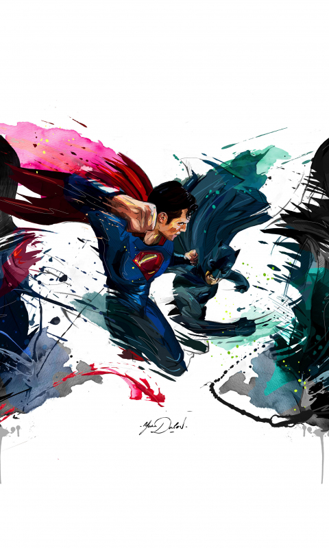 Batman vs superman, 4k, sketch artwork, 480x800 wallpaper