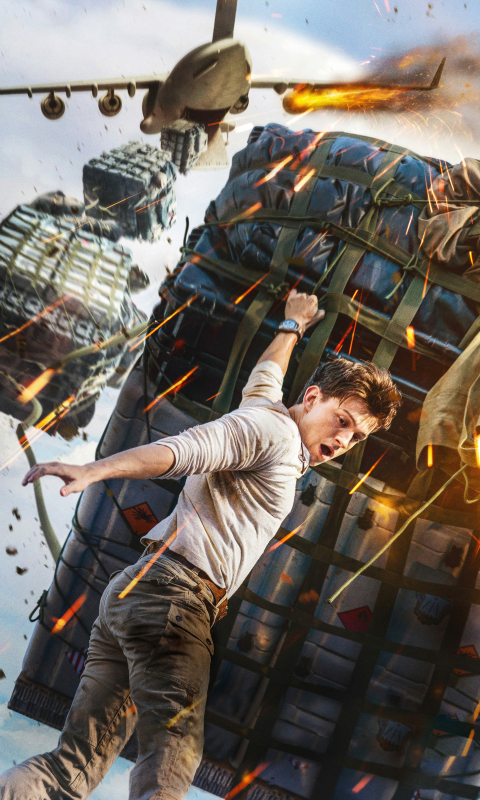 Download wallpaper 480x800 movie 2022, uncharted, tom holland, nokia x, x2,  xl, 520, 620, 820, samsung galaxy star, ace, asus zenfone 4, 480x800 hd  background, 27788