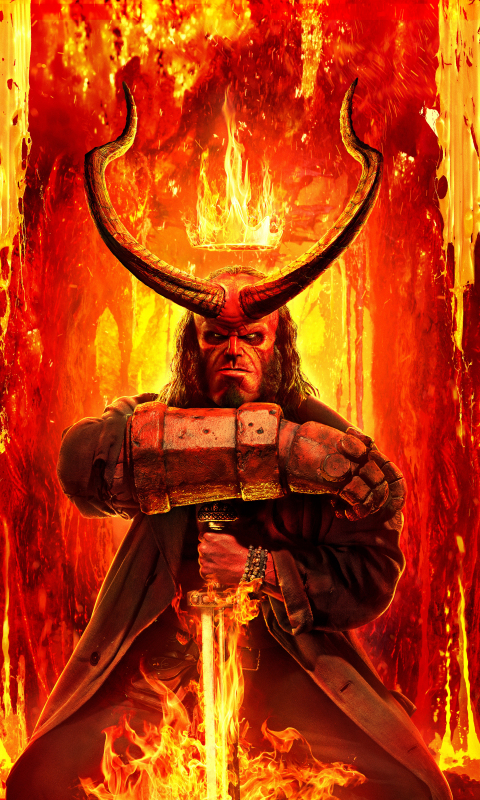 Red, Hellboy, David Harbour, 2019 movie, 480x800 wallpaper