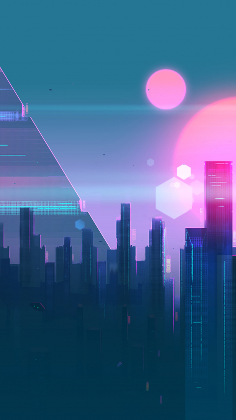 Cyberpunk, city, cityscape, art, 480x854 wallpaper