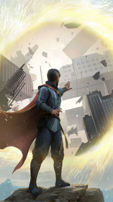 Download wallpaper 480x854 doctor strange, opening portal, fan art ...