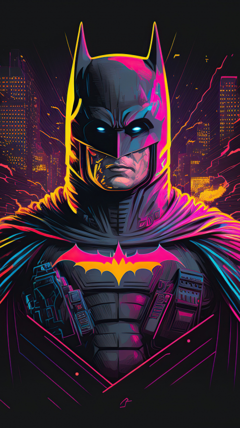 Retrofied batman, superhero, 480x854 wallpaper