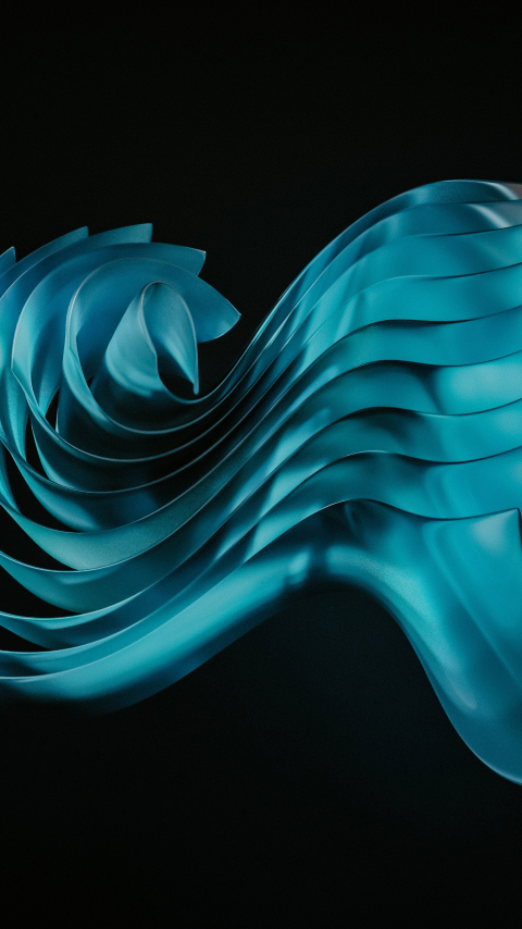 Jellyfish like shape, abstract, wavey sheets, 480x854 wallpaper