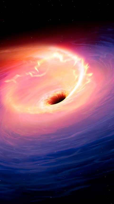 Black hole, space, clouds, swirl, art, 480x854 wallpaper