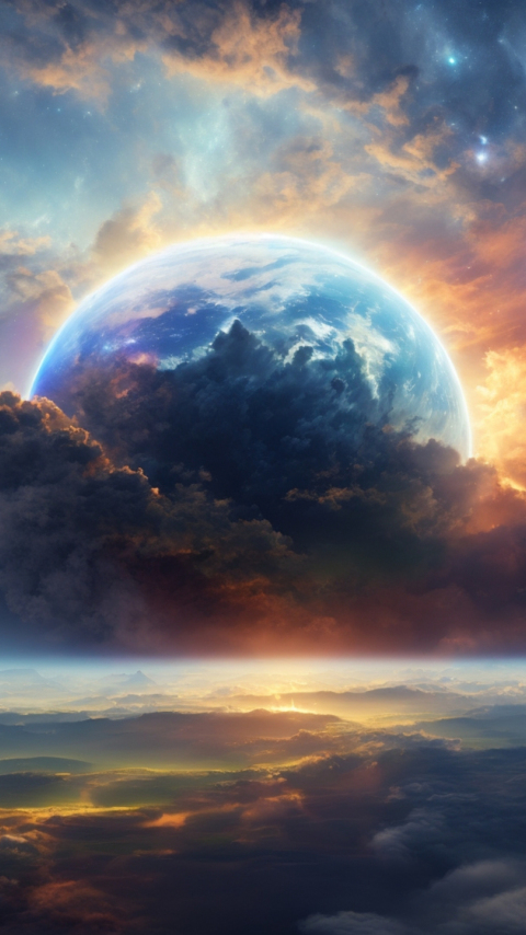Another world, new planet, 2023 sci-fi art, 480x854 wallpaper
