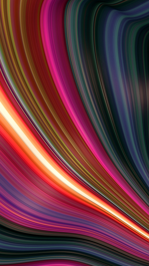 Download 480x854 wallpaper sweeping lines, texture, multi-colors, nokia