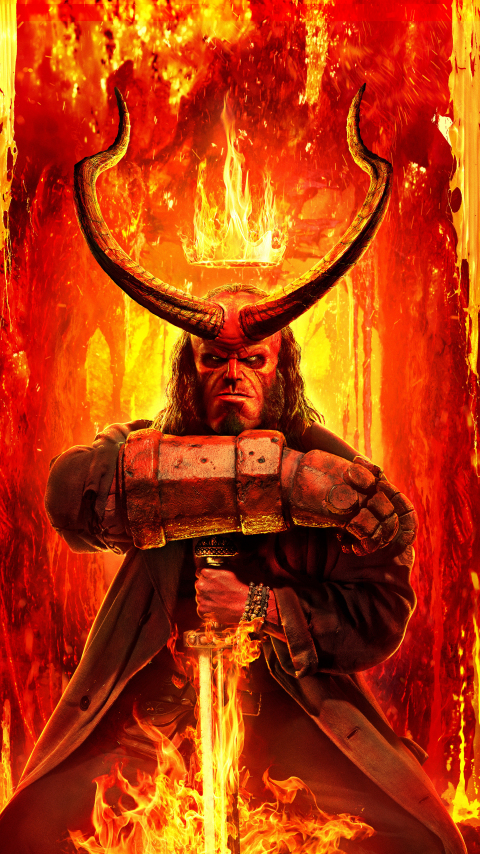Red, Hellboy, David Harbour, 2019 movie, 480x854 wallpaper
