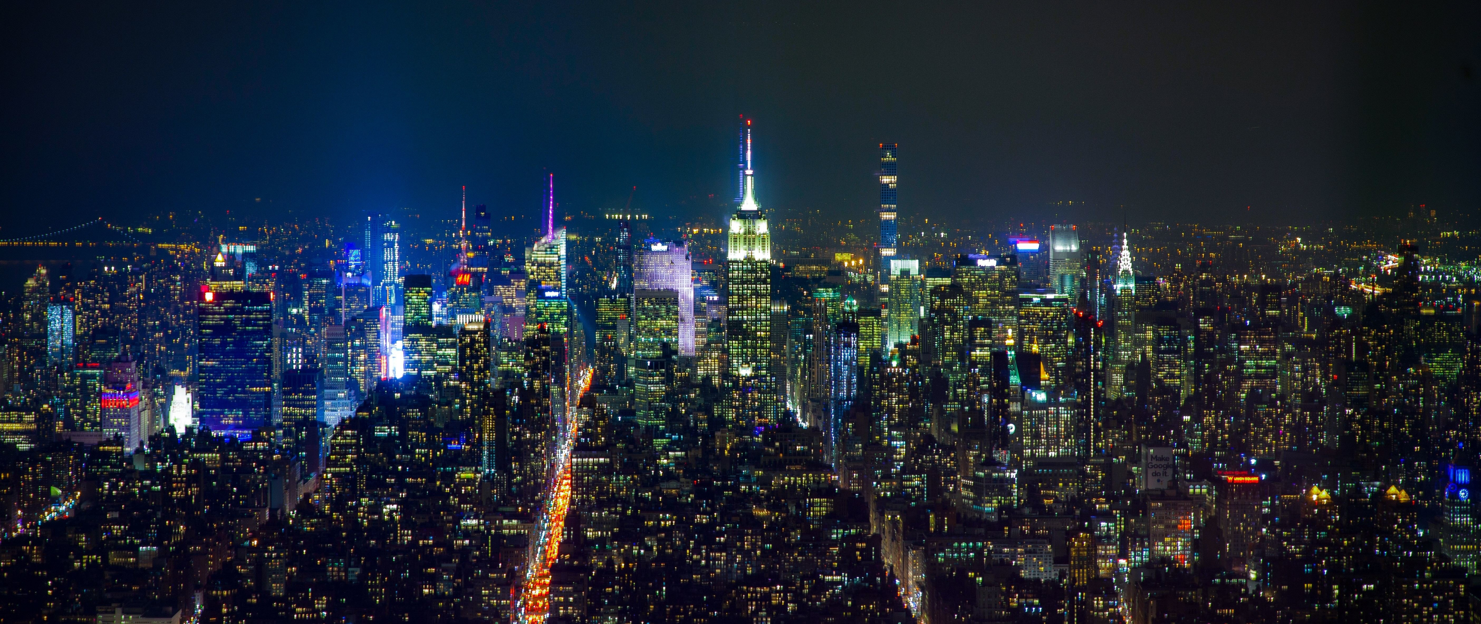 Cityscape of New York at night [2560x1080] : r/WidescreenWallpaper