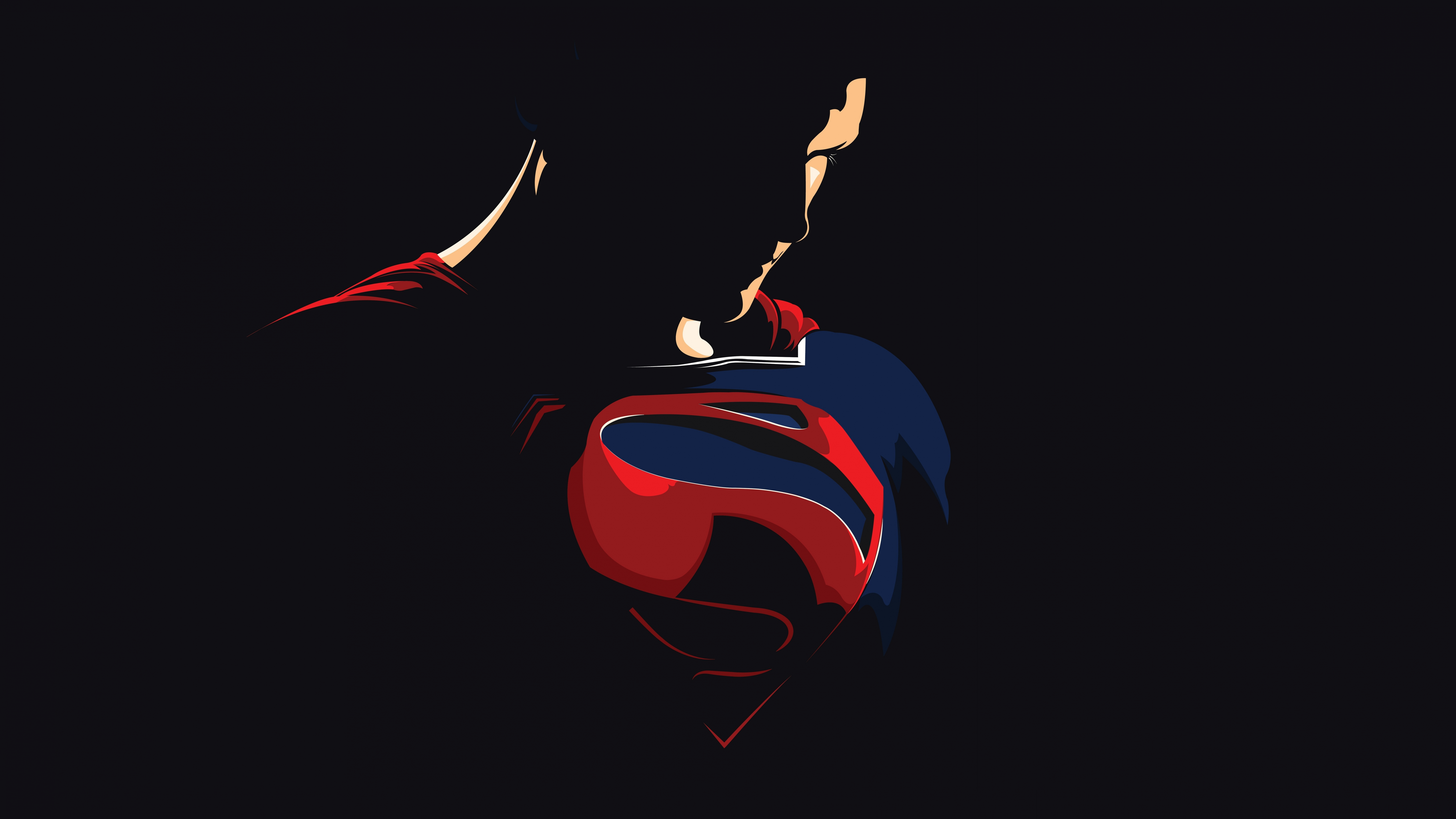 Superman, justice league, minimal and dark, dc comics, 5120x2880, 5k wallpaper