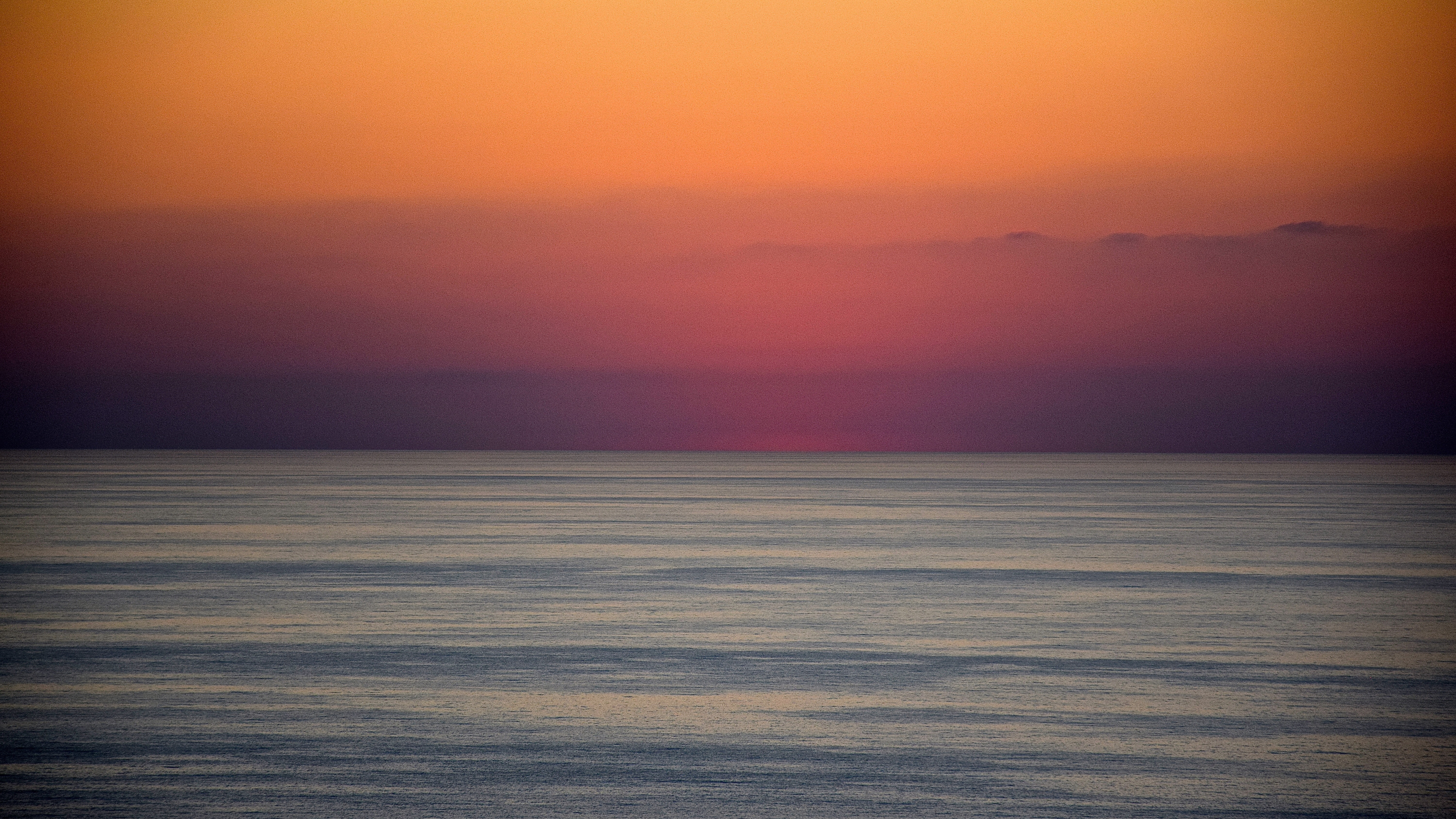 Sea, calm, sunset, body of water, blur, 5120x2880, 5k wallpaper