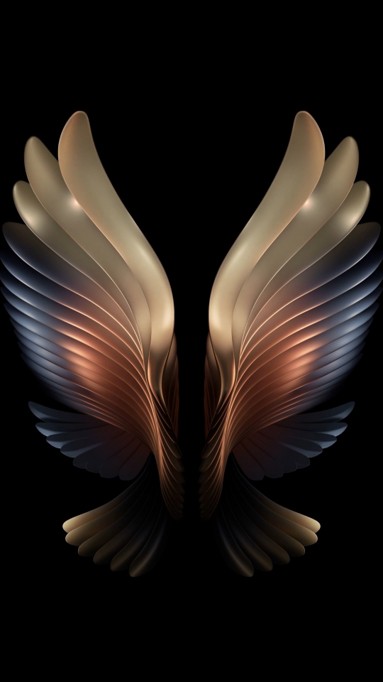 Amoled, angel wings, dark, 540x960 wallpaper