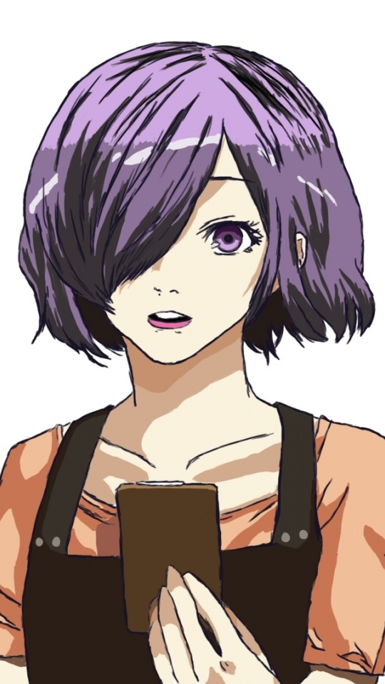 Cute, purple hair, anime girl, Touka Kirishima, Tokyo Ghoul, 540x960 wallpa...