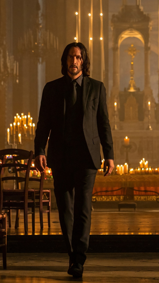 Download Wallpaper 540x960 John Wick Chapter 4 Church Actor Keanu Reeves 2023 Samsung Galaxy 7594