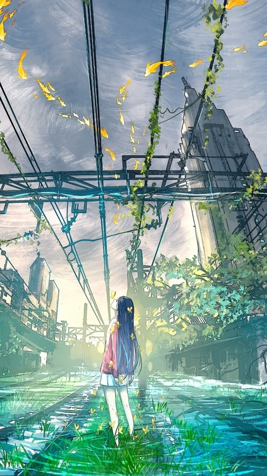 Mobile wallpaper: Anime, Train, Train Station, 810614 download the picture  for free.