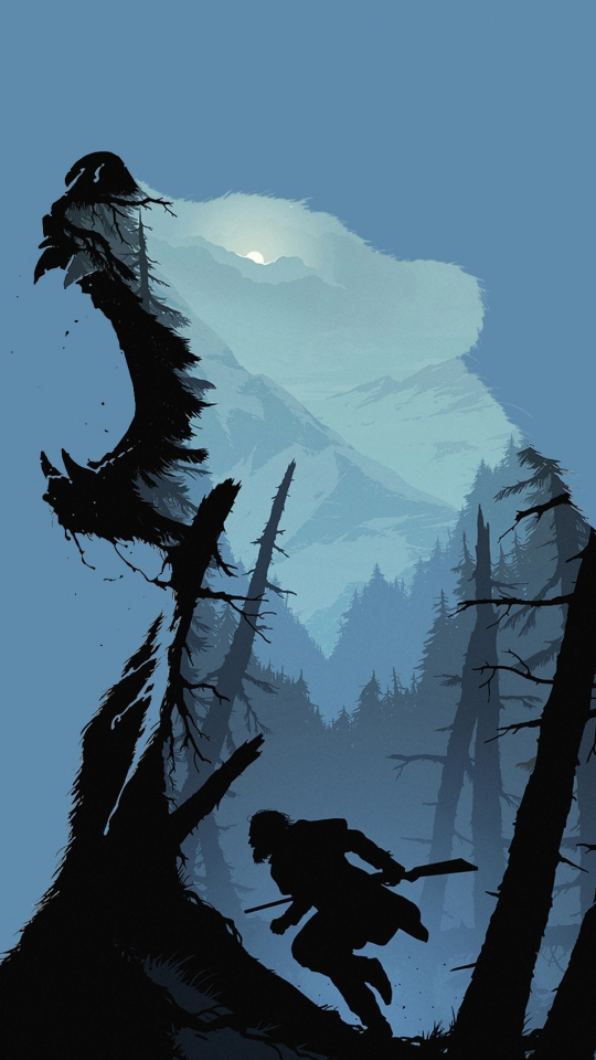 Download wallpaper 540x960 silhouette, movie, poster, the revenant ...