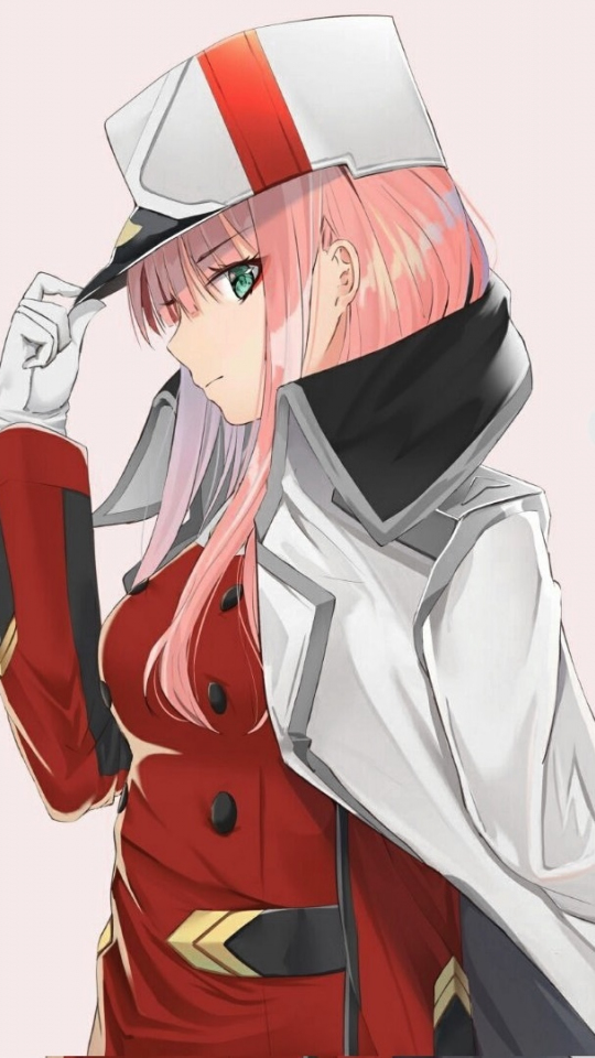 Download wallpaper 540x960 red, uniform, zero two, anime girl, samsung ...