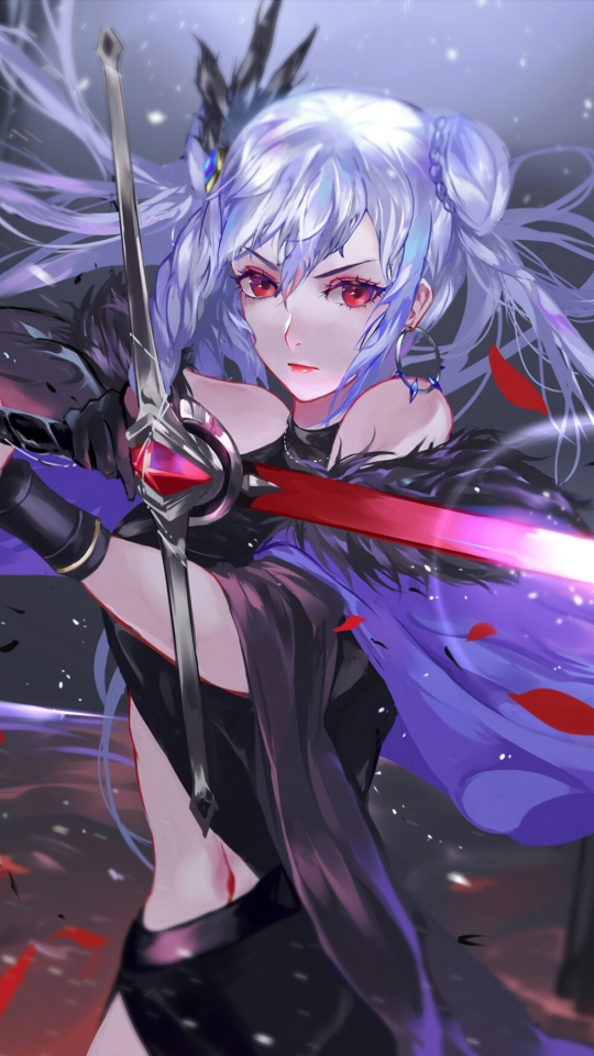 Download wallpaper 540x960 hot, woman warrior, anime, art, samsung ...