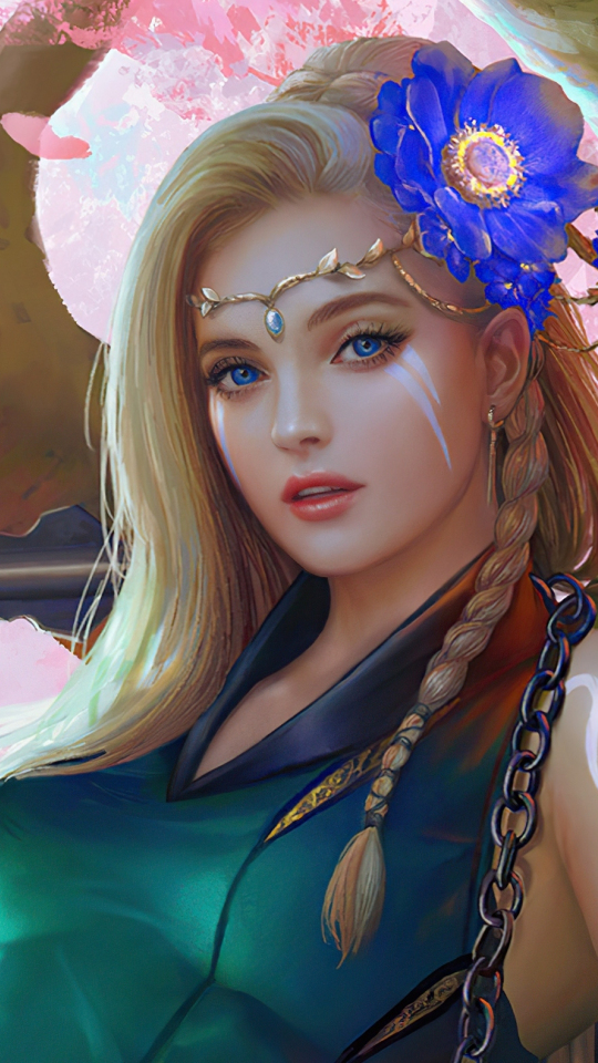 Fantasy girl, warrior, beauty with sword, 540x960 wallpaper