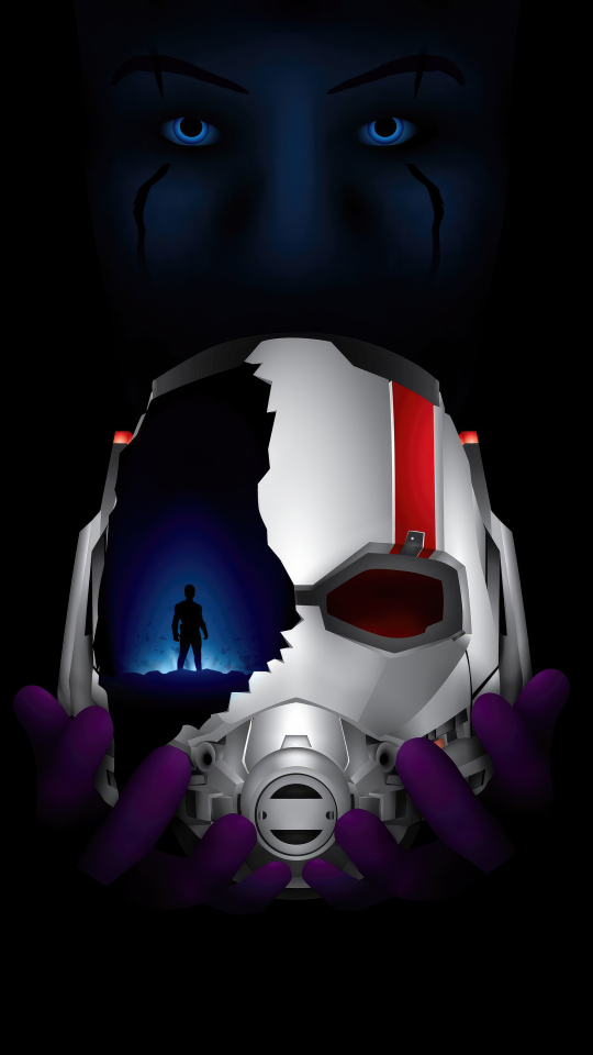 Antman Helmet and Kang the Conqueror, movie, dark poster, 540x960 wallpaper