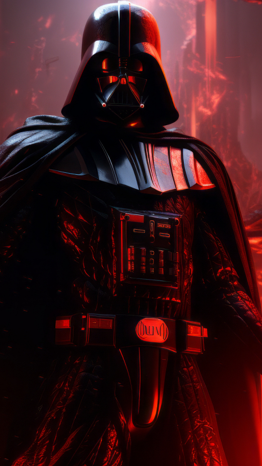 Download wallpaper 540x960 red theme, darth vader, dangerous villain ...