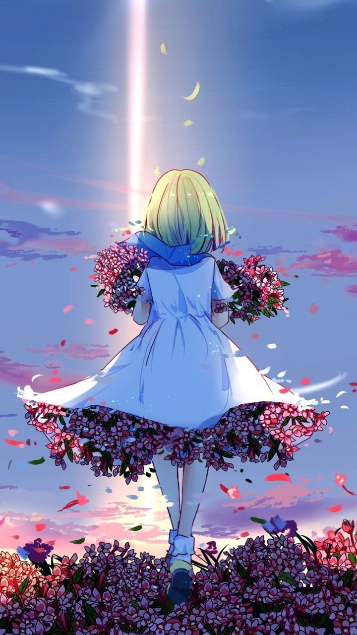 Download 7x1280 Wallpaper Anime Girl Spring Meadow Flowers Girly Samsung Galaxy Mini S3 S5 Neo Alpha Sony Xperia Compact Z1 Z2 Z3 Asus Zenfone 7x1280 Hd Image Background