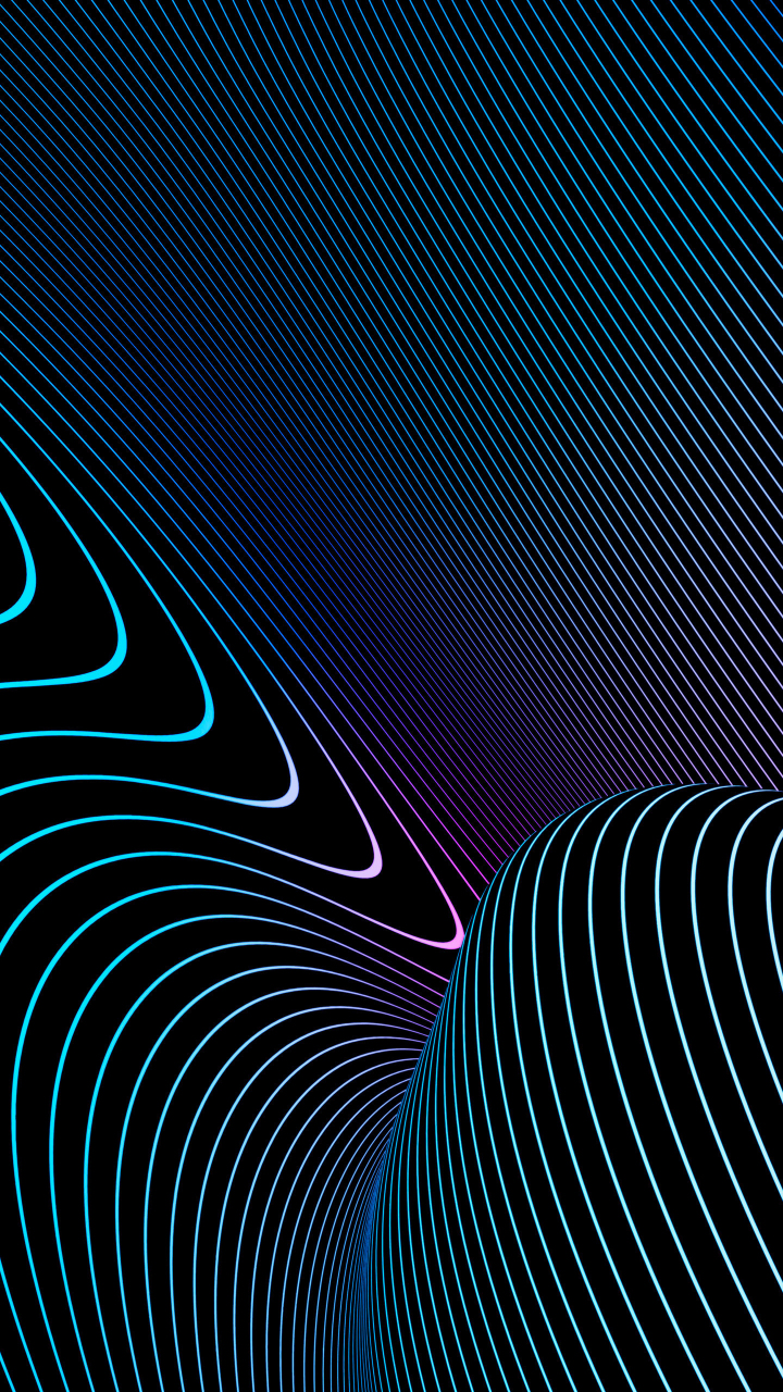 Download wallpaper 720x1280 curves, lines, neon dark, wrap, samsung ...