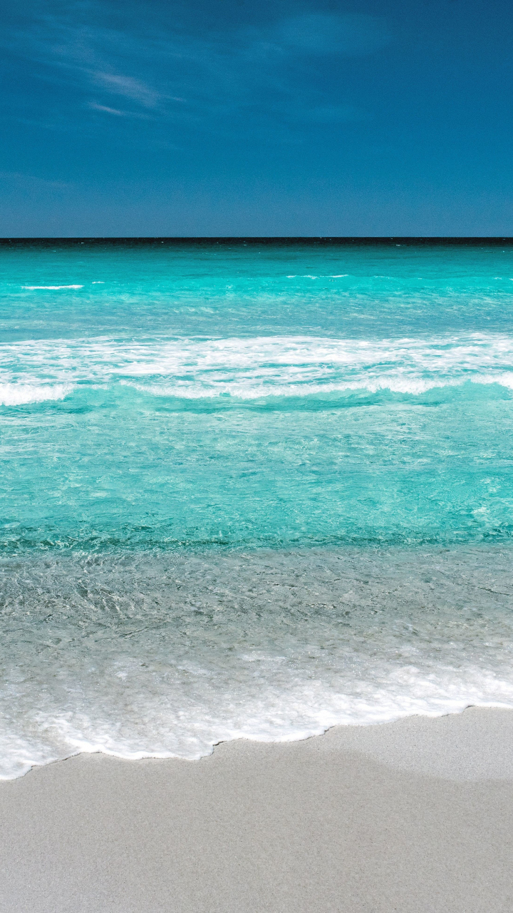 Download wallpaper 720x1280 tropical beach, sea waves, seashore ...