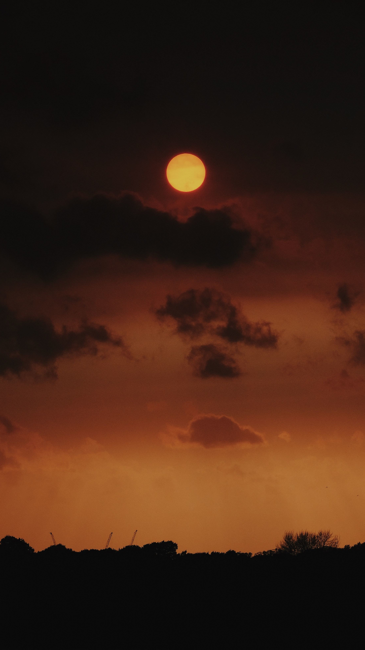 Download wallpaper 720x1280 moon, sunset, clouds, sky, samsung galaxy ...