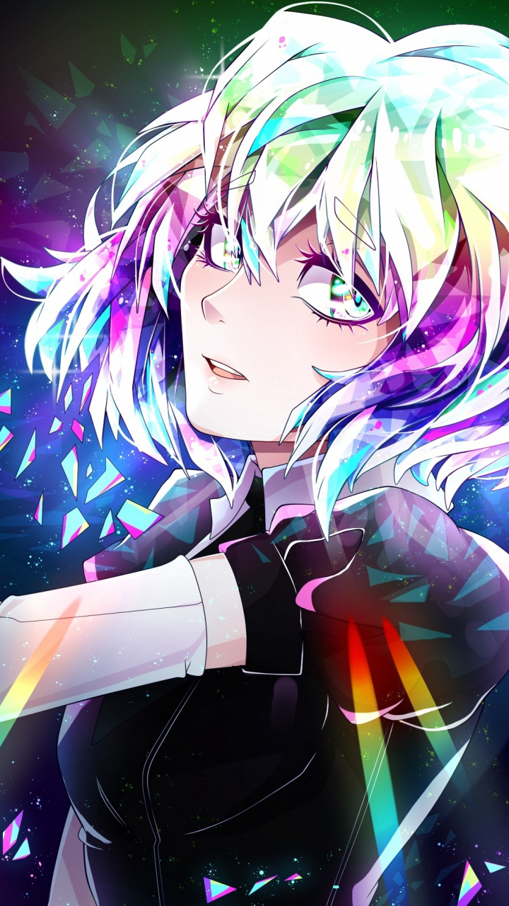 Download 720x1280 wallpaper diamond, houseki no kuni, colorful hair