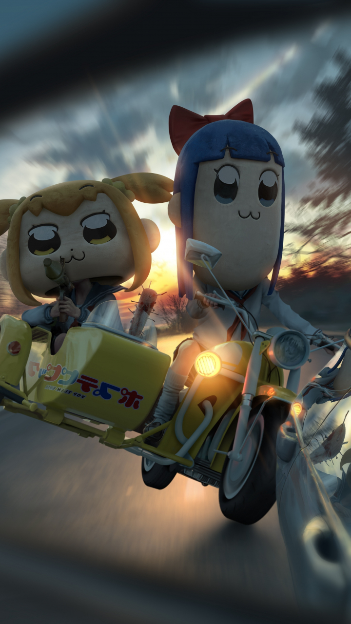 Download Video Game Pop Team Epic Girls On Bike Anime 7x1280 Wallpaper Samsung Galaxy Mini S3 S5 Neo Alpha Sony Xperia Compact Z1 Z2 Z3 Asus Zenfone 7x1280 Hd Image Background